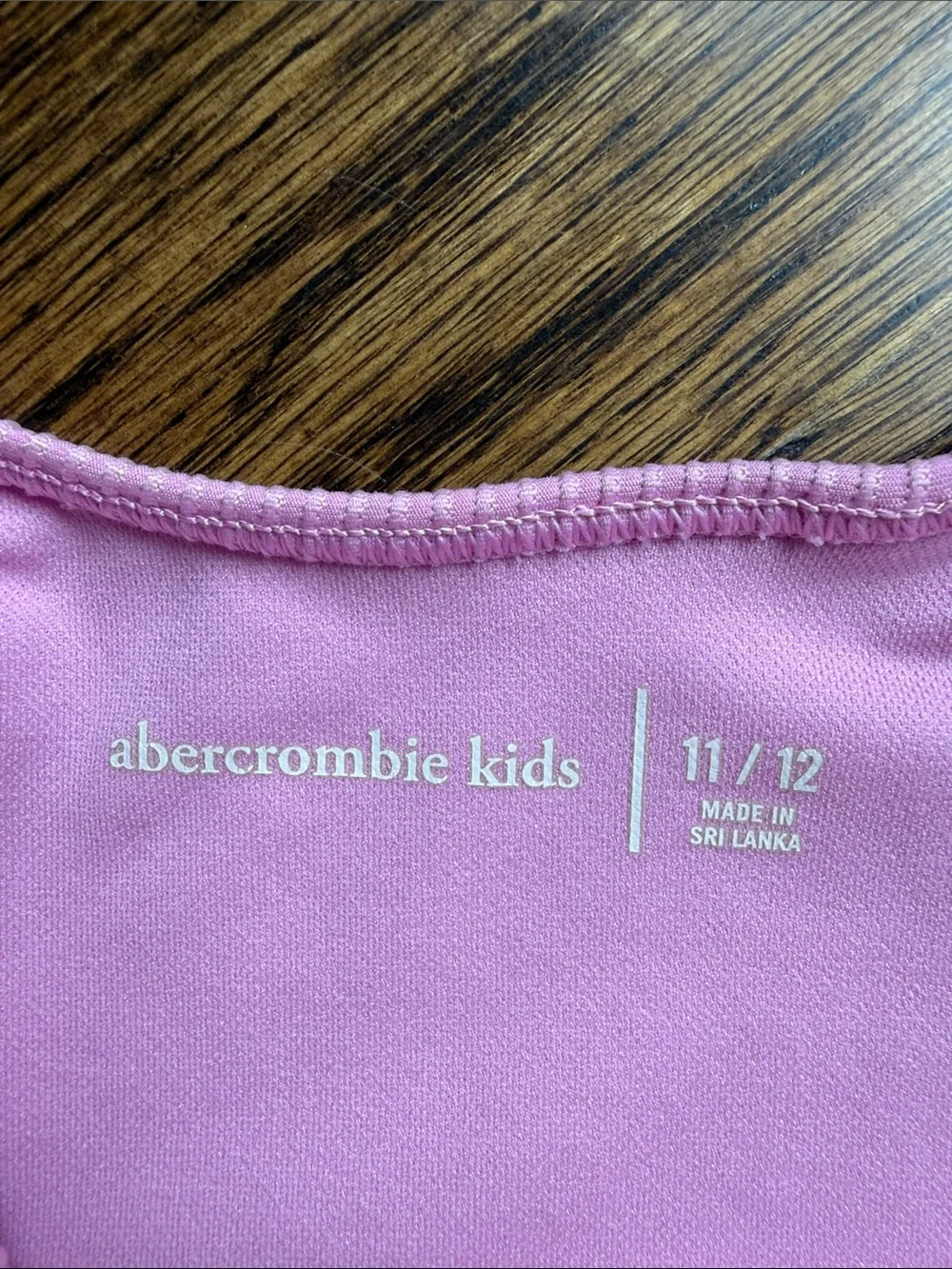 abercrombie kids Pink Ribbed One-Piece Swimsuit with Cherry Motif